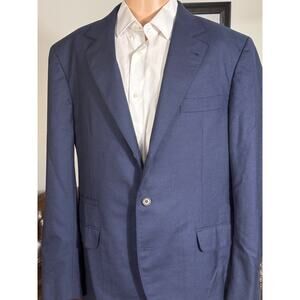 Brunello Cucinelli Navy 100% Cashmere Blazer Sport Jacket 56 46R Flannel Men'sa